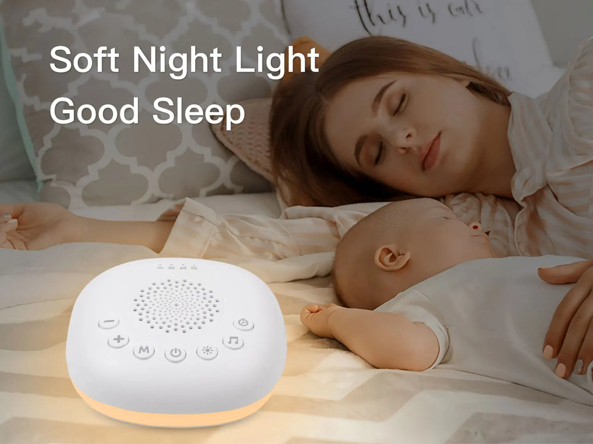 White Noise Sound Machine with 24/20 Soothing Sounds Sleep Aid for Babies Kids Adults Rechargeable Night Light Newborn Gifts