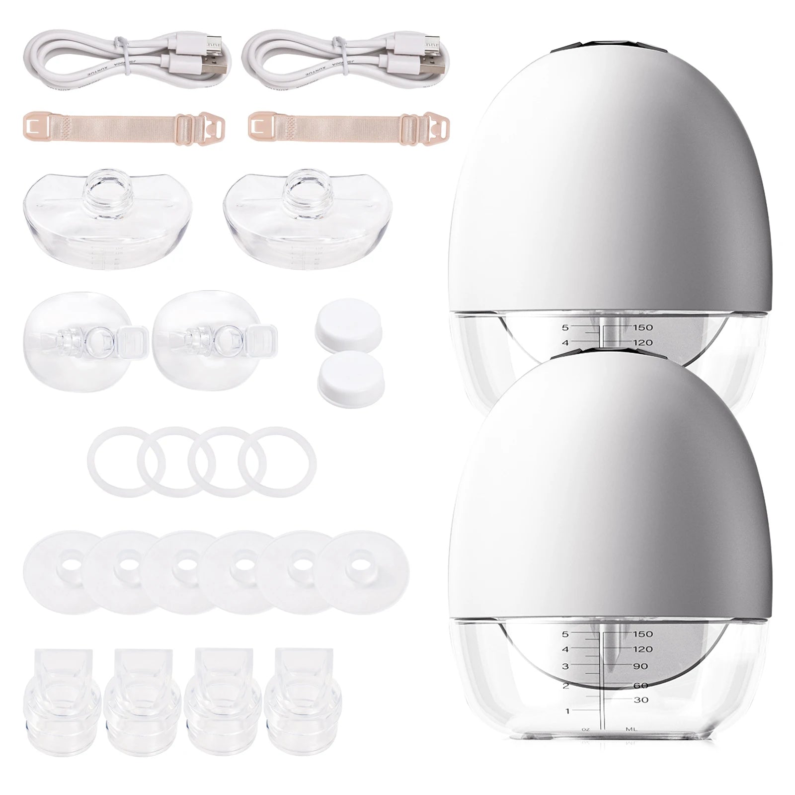 Portable Baby Bubble wearable electric hands-free breast pump with adjustable flanges and quiet operation.