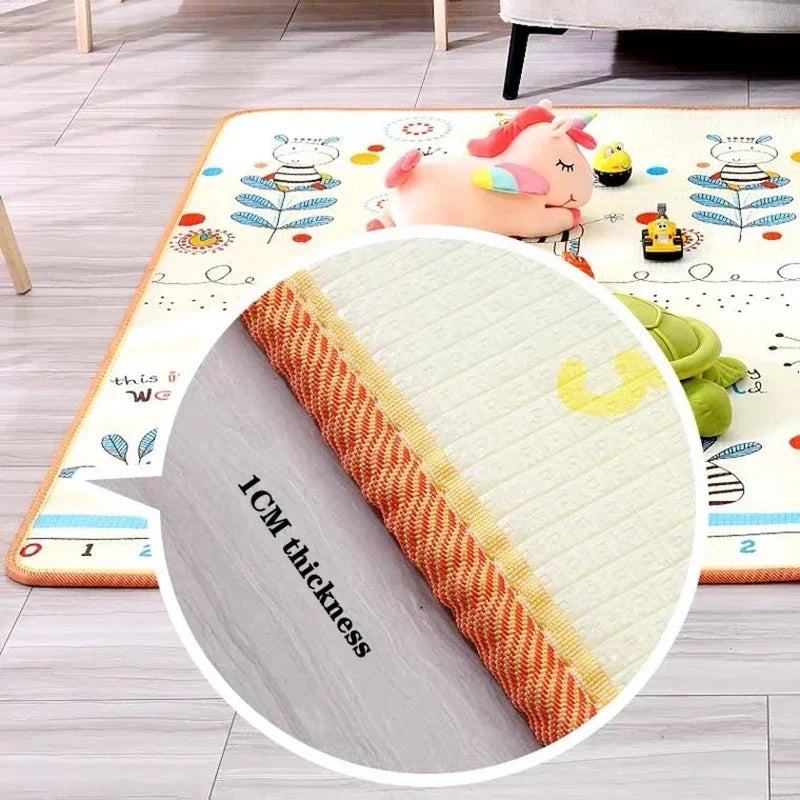 Baby Bubble thick 1cm EPE safety crawling mat with colorful patterns, soft and cushioned for baby play and tummy time.
