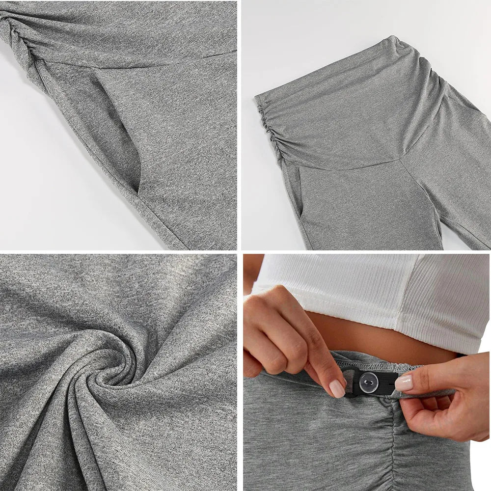 Baby Bubble maternity wide leg pants with over-belly design, featuring comfortable, flowing fabric for stylish comfort during pregnancy.
