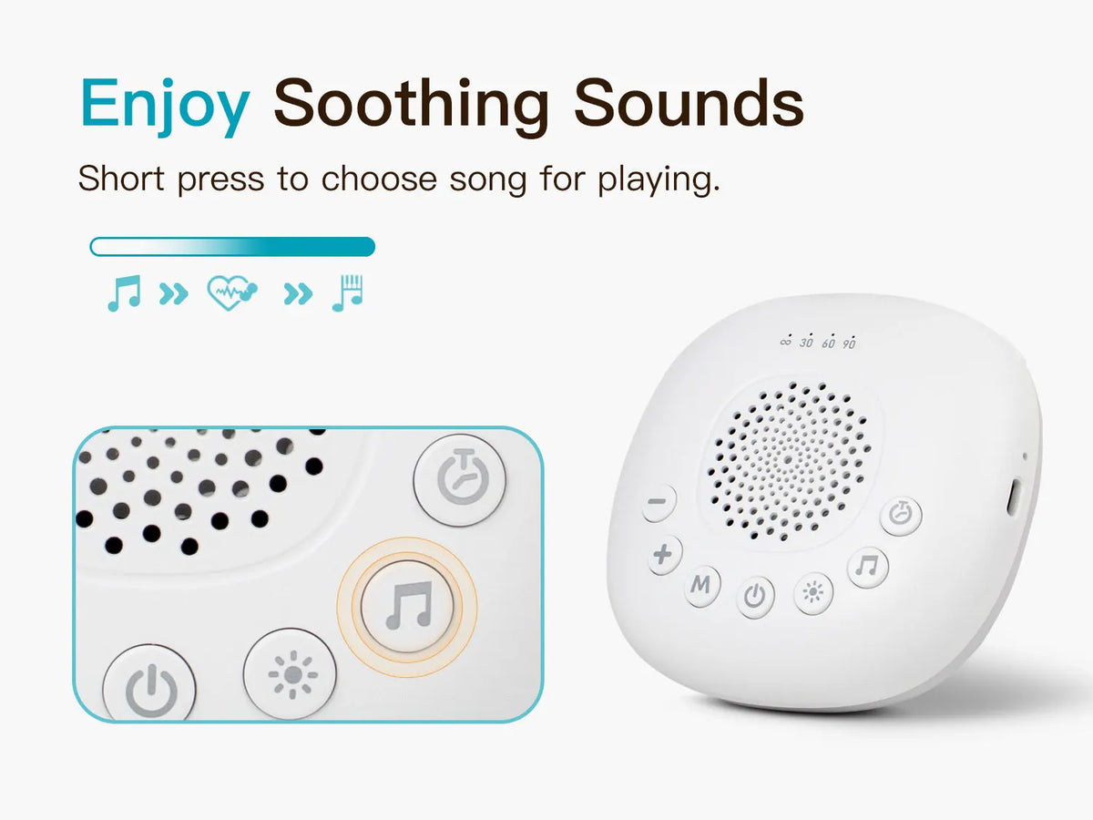 White Noise Sound Machine with 24/20 Soothing Sounds Sleep Aid for Babies Kids Adults Rechargeable Night Light Newborn Gifts