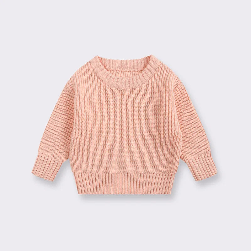 Baby Bubble CLO baby knit pullover sweater in soft, cozy fabric, featuring a cute, classic design perfect for infants.