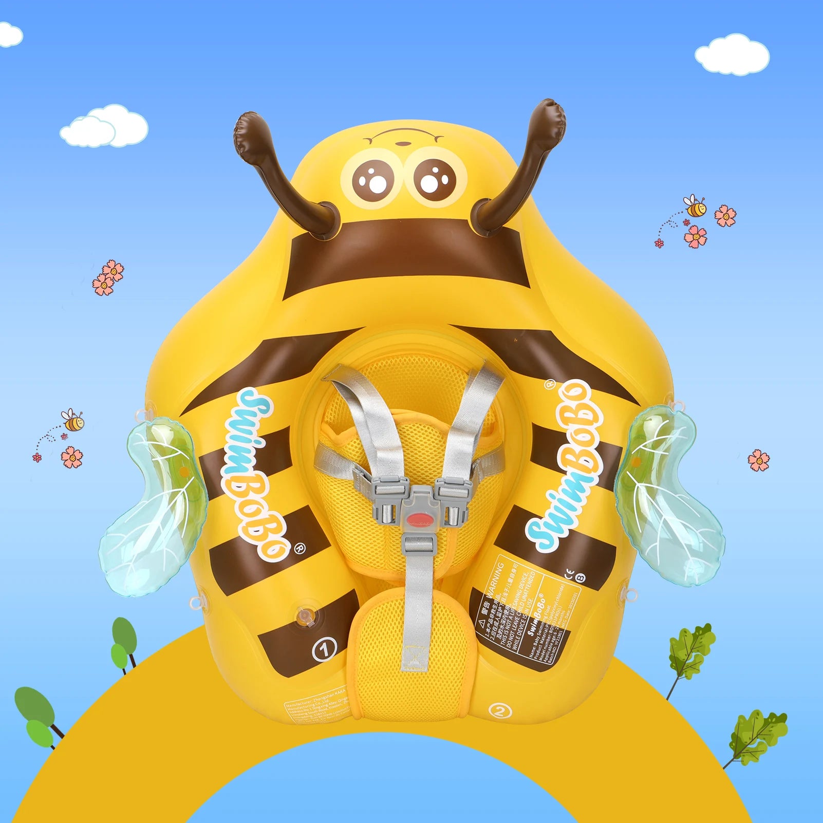 Baby Bubble Baby Bee Float Ring inflatable mesh safety seat for infants, designed for water fun and secure support