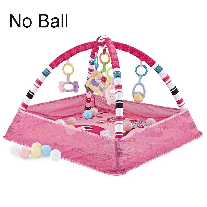 Baby Bubble baby activity gym mat with colorful toys, soft play surface, and crawling frame for multi-sensory development.