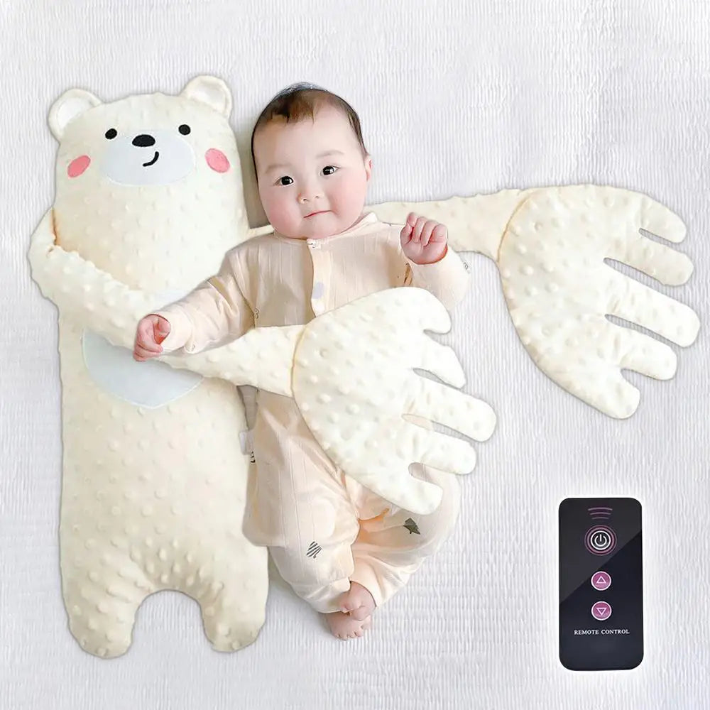 Baby Bubble soothing bear baby sleep pillow with remote, soft plush design and calming features for restful sleep.
