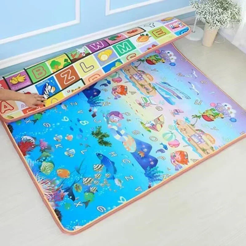 Baby Bubble thick 1cm EPE safety crawling rug with colorful soft surface, perfect for baby play and tummy time.