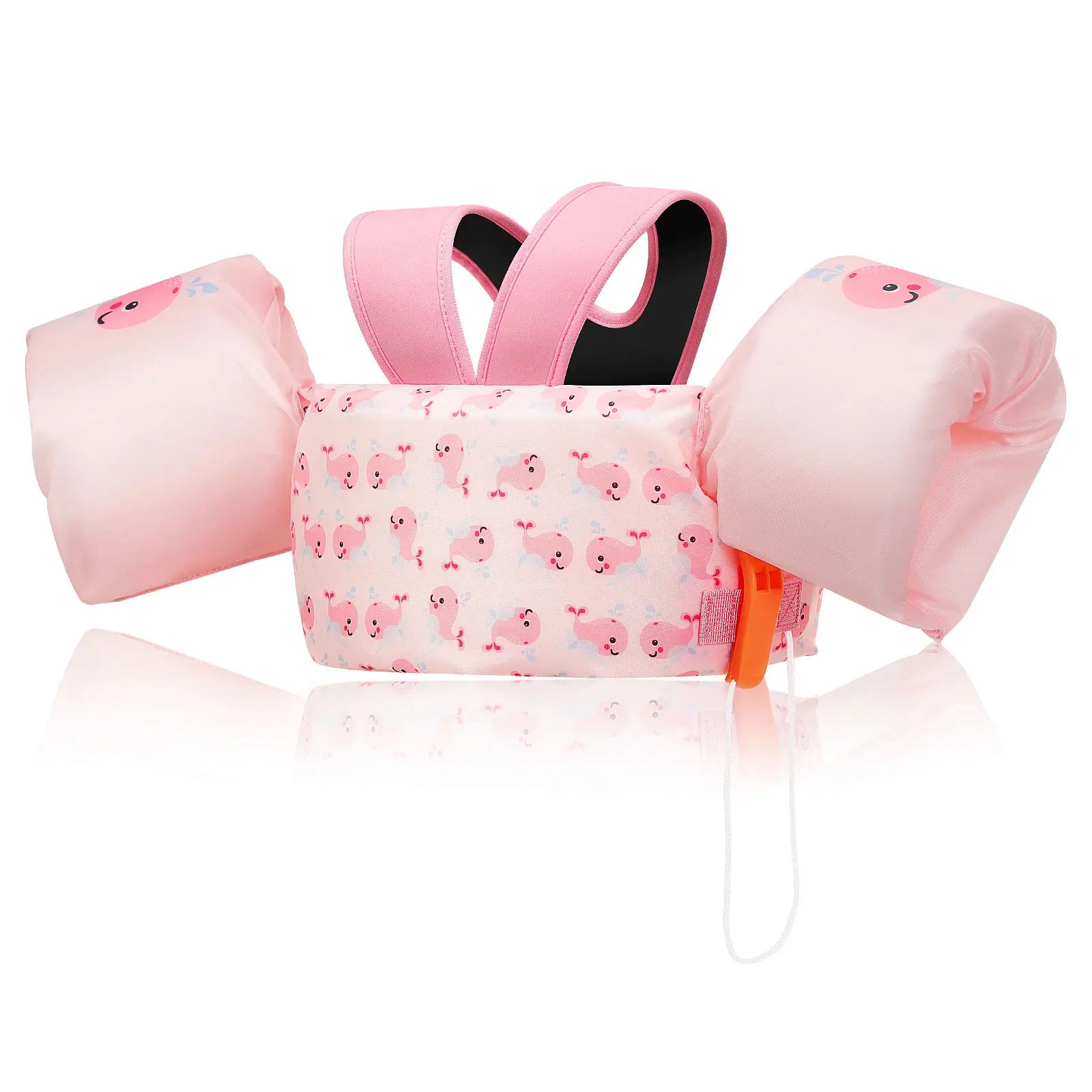 Baby Bubble kids safety life vest with foam arm floats and safety whistle, designed for child water safety and supervision.