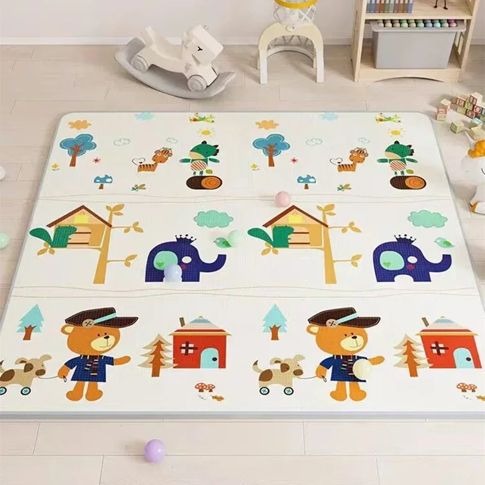 Baby Bubble thick cushioned baby activity play mat with colorful patterns and soft surface for safe play and tummy time.