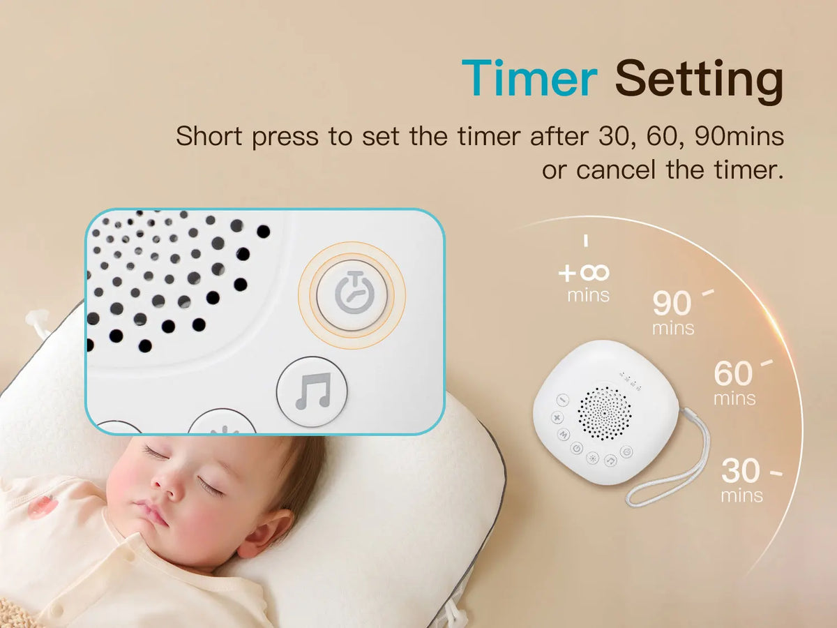 White Noise Sound Machine with 24/20 Soothing Sounds Sleep Aid for Babies Kids Adults Rechargeable Night Light Newborn Gifts