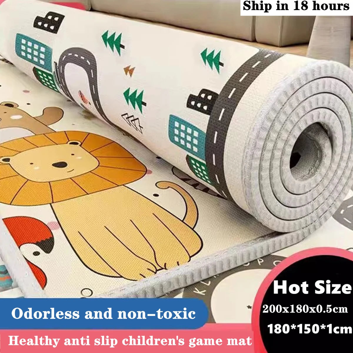 Baby Bubble non-toxic EPE baby crawling play mat with colorful, soft safety rug suitable for infants to explore and play on.