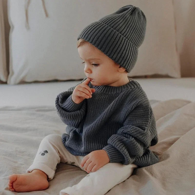 Baby Bubble CLO baby knit pullover sweater featuring soft, cozy knit fabric for infants, with a cute, stylish design.