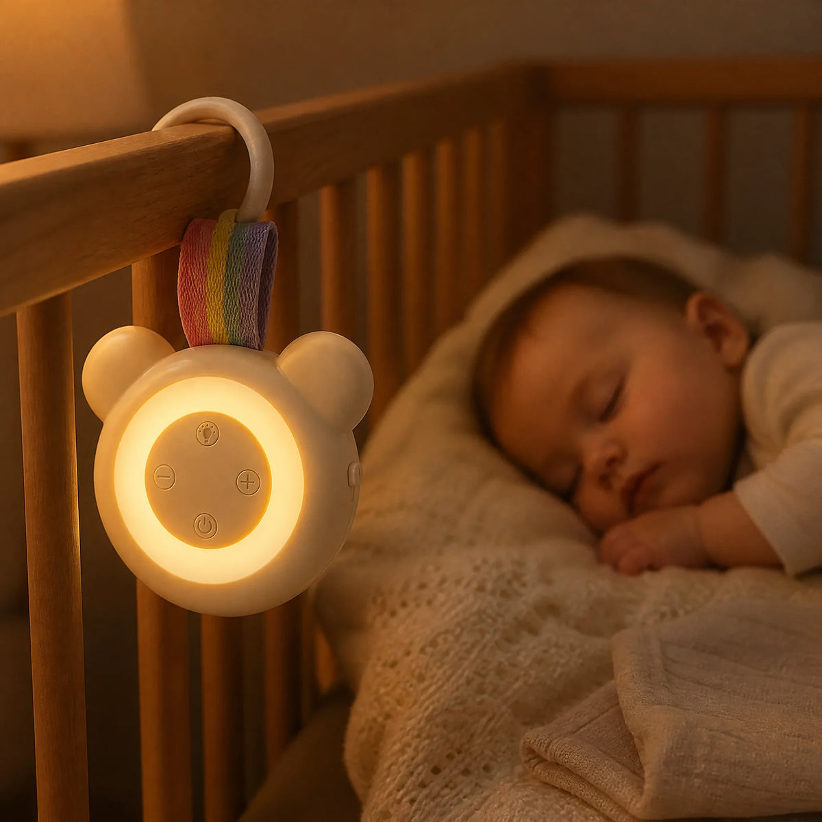 TS900 Baby Sleep Speakers Machine with Night Light, Portable White Noise Machine for Newborn, 15/30/60 Min Timer, Crib Stroller