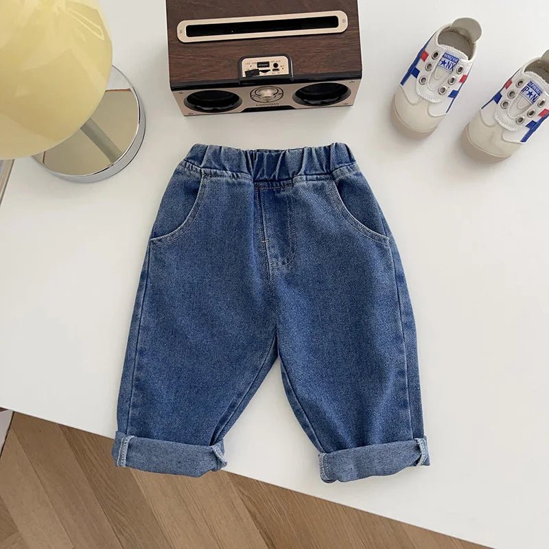 Spring Autumn New Baby Pants Casual Denim 9M - 5T Kids Boys Straight Jeans Soft Toddler Girls Fashion Trousers 3 Colors - Baby Bubble