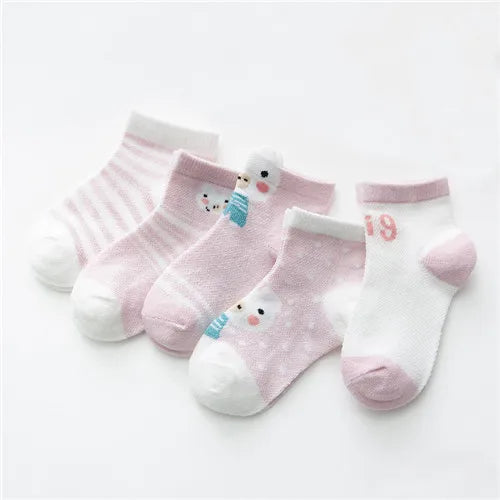 Baby Bubble soft cotton baby socks in a 5-pack, featuring comfortable, gentle knit for newborns and infants.