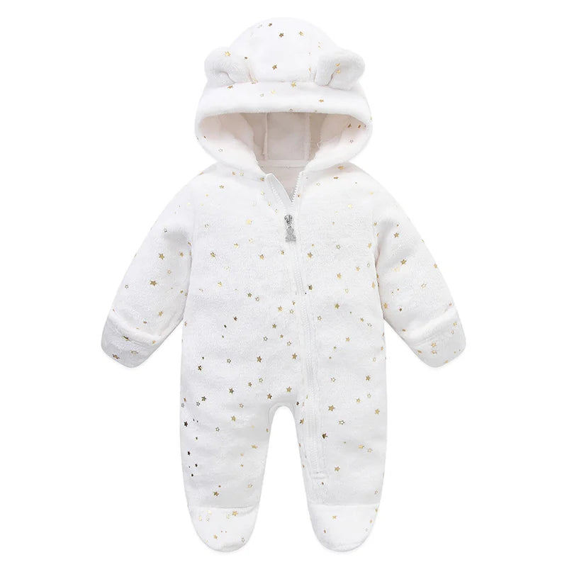 Baby Bubble soft flannel newborn jumpsuit for babies 0-12 months, featuring cartoon design, warm autumn winter bodysuit for boys and girls.