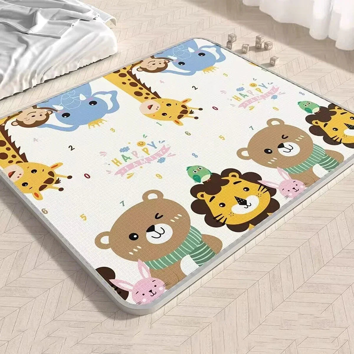 Baby Bubble thick cushioned baby activity play mat with colorful patterns and soft padding for safe, comfortable play area.
