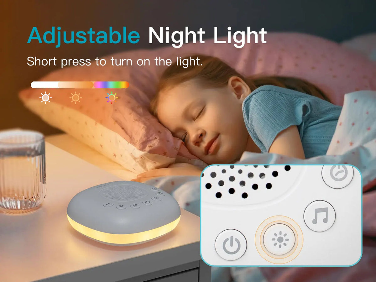 White Noise Sound Machine with 24/20 Soothing Sounds Sleep Aid for Babies Kids Adults  Rechargeable Night Light Newborn Gifts