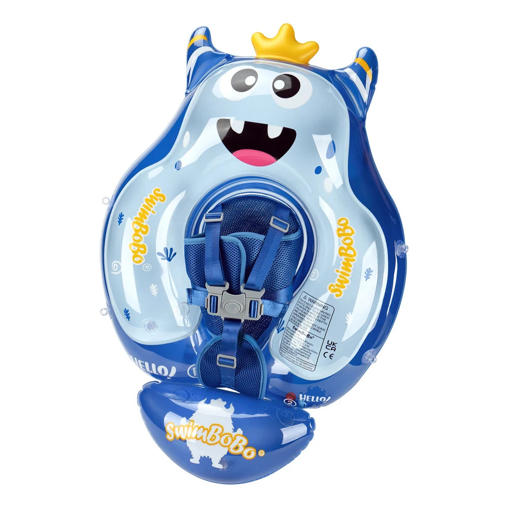 Inflatable baby float ring with colorful design, perfect for safe swimming and play in the pool for infants.