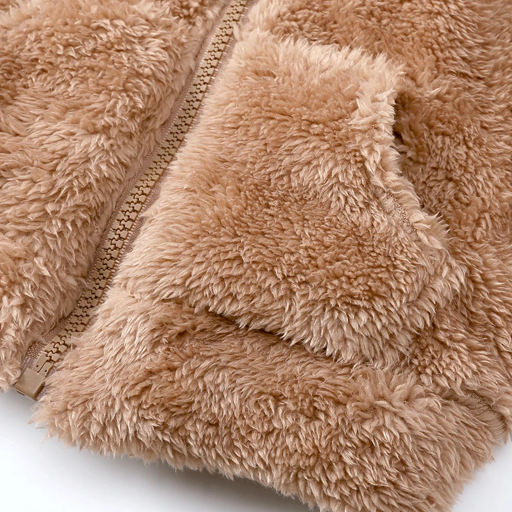 Baby Bubble winter hooded fleece coat, warm and cozy winter coat for babies, featuring a soft fleece material and hooded design.