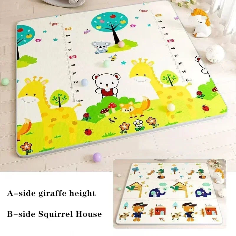 Baby Bubble baby crawling play mat with colorful non-toxic EPE safety rug, soft and cushioned for safe crawling and play.