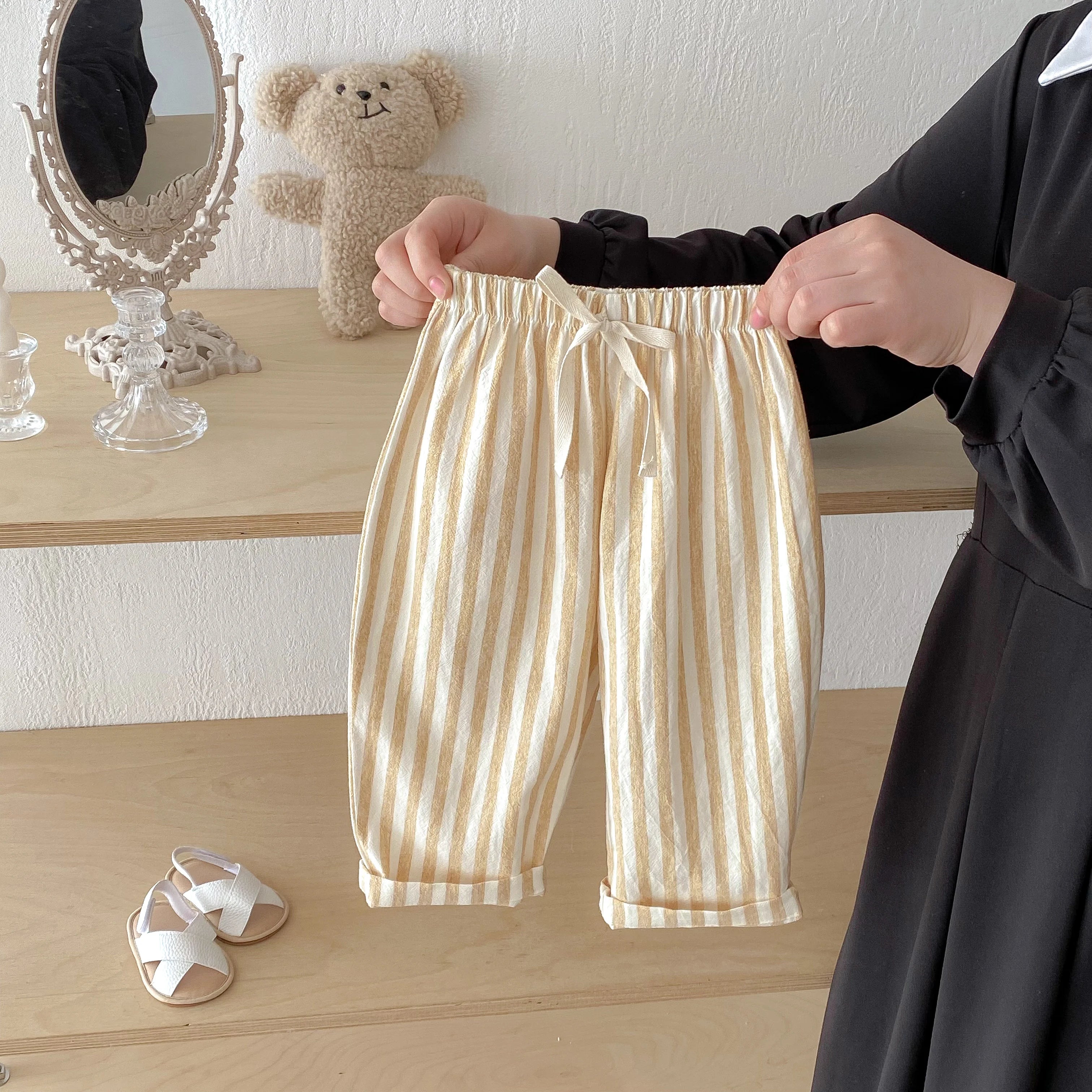 Baby Bubble toddler pants featuring comfortable, colorful striped trousers for toddlers, perfect for everyday wear.