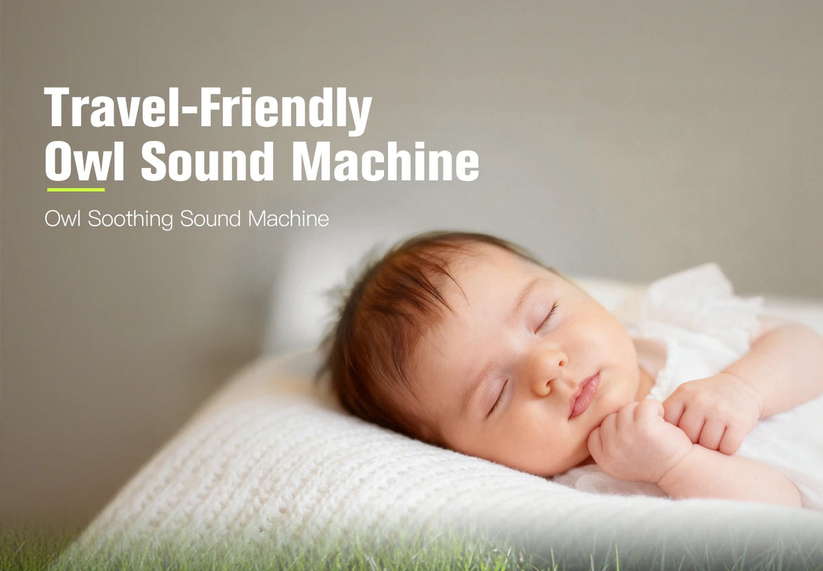 Portable White Noise Sound Machine for Baby 30 Soothing Sounds Crying Sensor for Infants with Night Light Timer Rechargeable