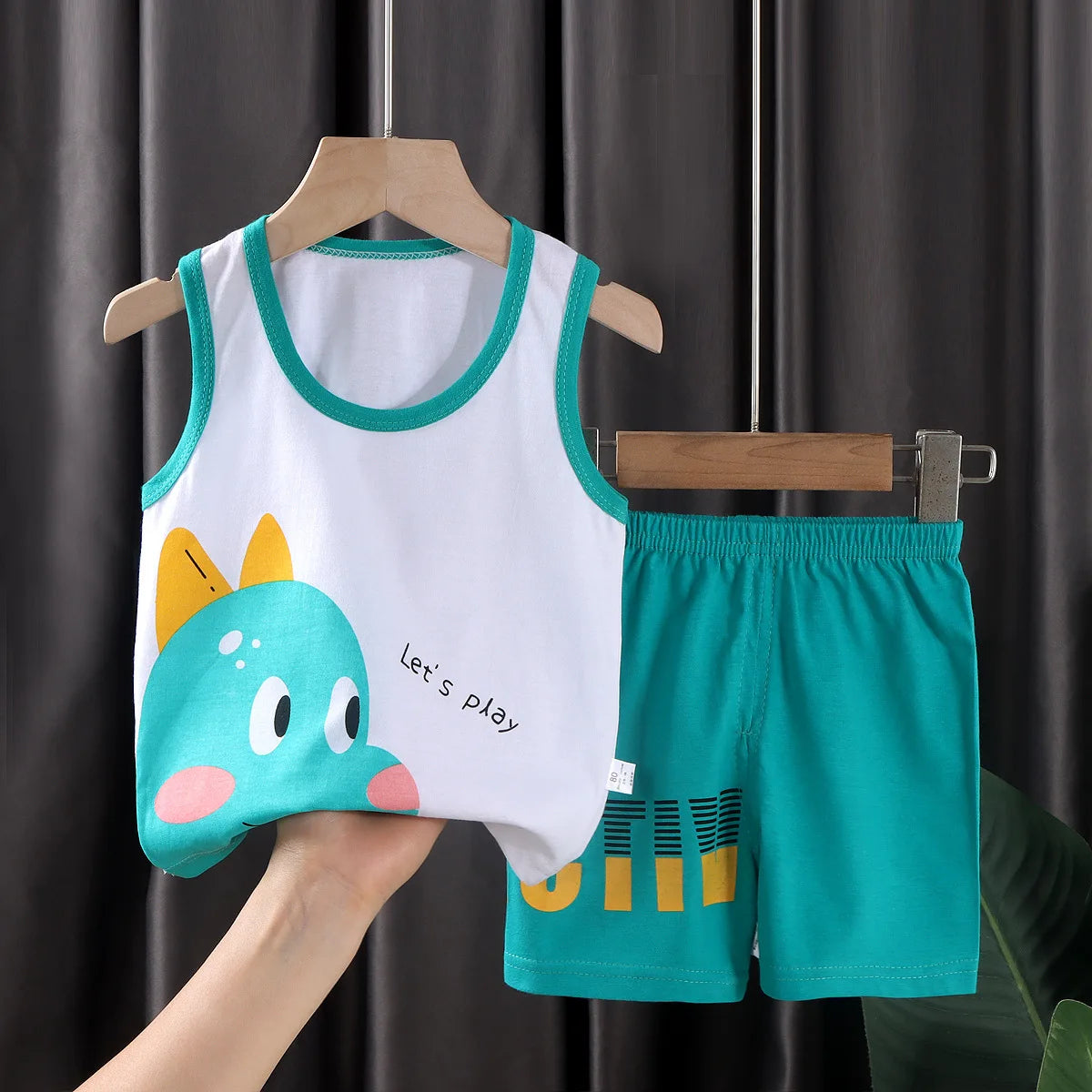 Children's summer set by Baby Bubble with a sleeveless tank top and matching shorts, perfect for warm weather.