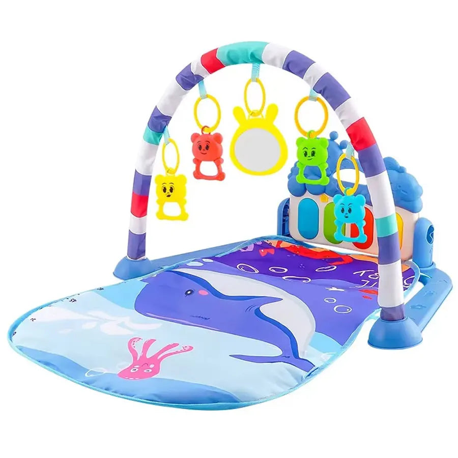 Baby Bubble musical crawl and kick activity baby piano gym play mat with colorful toys for infants to enhance motor skills.