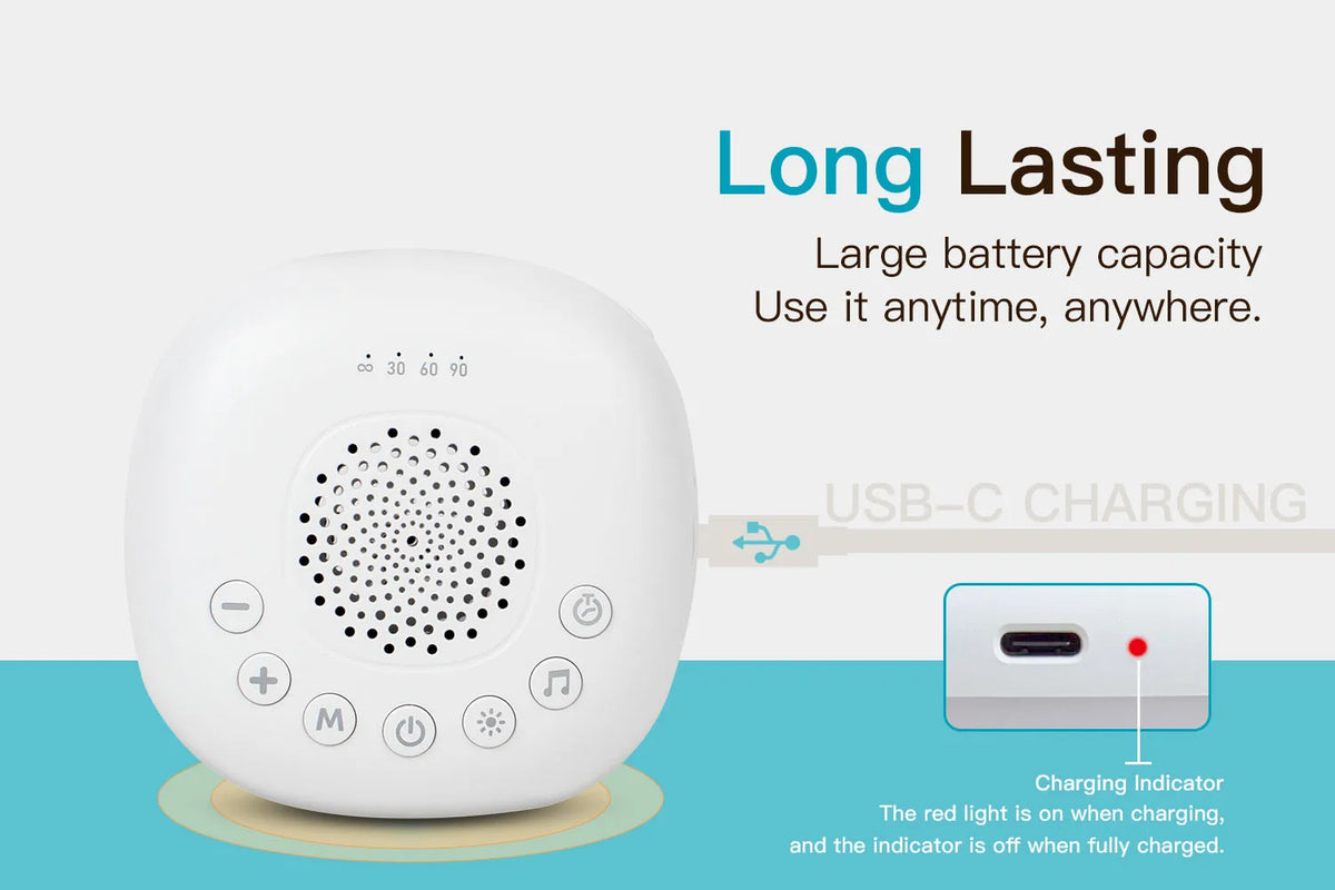 White Noise Sound Machine with 24/20 Soothing Sounds Sleep Aid for Babies Kids Adults  Rechargeable Night Light Newborn Gifts
