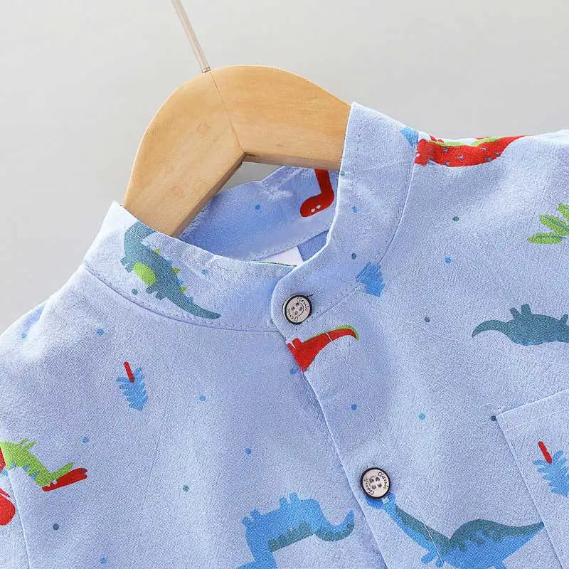 Baby Bubble infant and toddler cartoon dinosaur casual clothing 2-piece set, colorful and comfortable for young children.