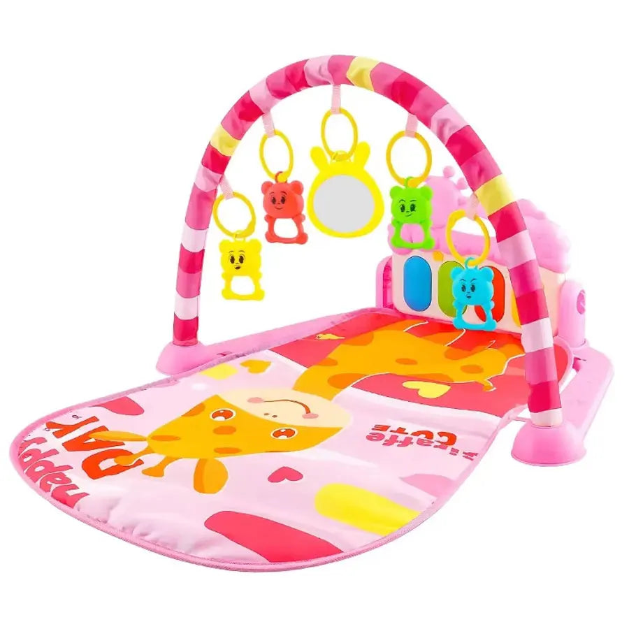 Baby Bubble baby piano gym play mat with colorful musical crawl and kick activity toys for infants' sensory development.