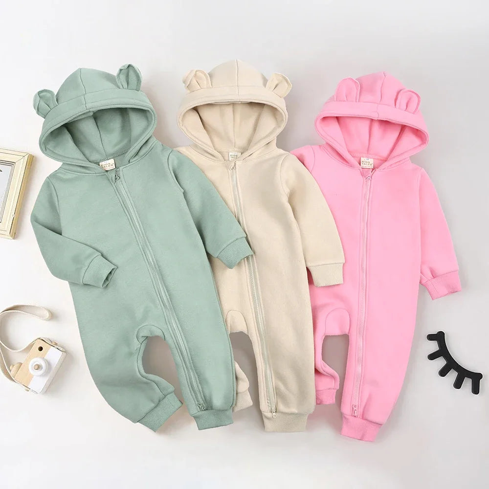 Baby Bubble Bear Onesie, adorable winter pajamas for infants, featuring a cozy bear design and soft fabric.