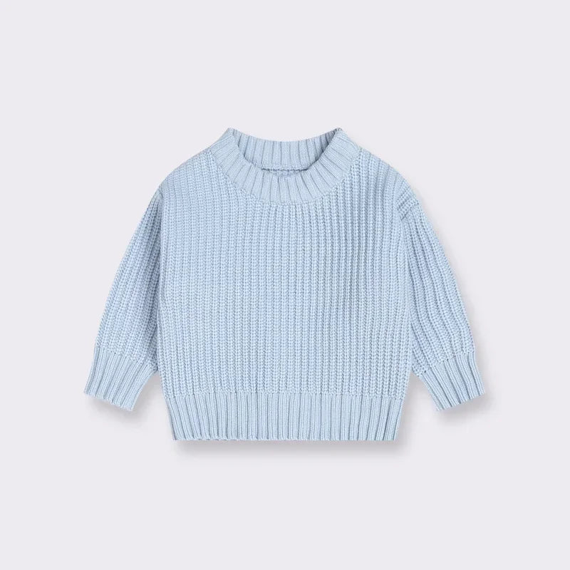 Baby Bubble CLO Baby Knit Pullover Sweater in soft, cozy knit fabric, suitable for infants and toddlers.