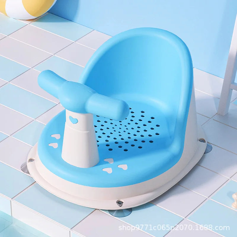 Portable Baby Bubble shower seat with adjustable bath stand, featuring cushioned seating and sturdy frame for safe bathing.