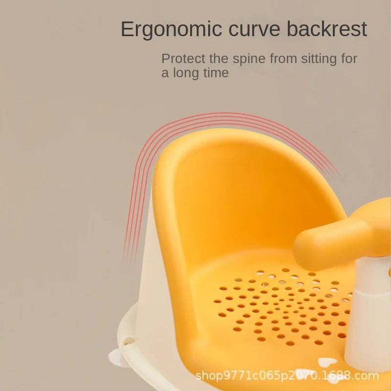 Portable Baby Bubble shower seat with adjustable bath stand, featuring soft padding and sturdy support for comfortable bathing.