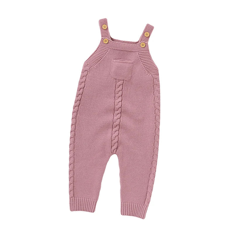 Baby Rompers for Boys Girls Solid Sleeveless Knitted Jumpsuits Playsuits 0 - 18m One Piece Newborn Netural Outfits Toddler Clothes - Baby Bubble