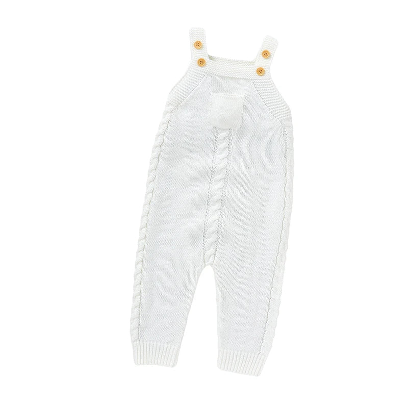 Baby Rompers for Boys Girls Solid Sleeveless Knitted Jumpsuits Playsuits 0 - 18m One Piece Newborn Netural Outfits Toddler Clothes - Baby Bubble