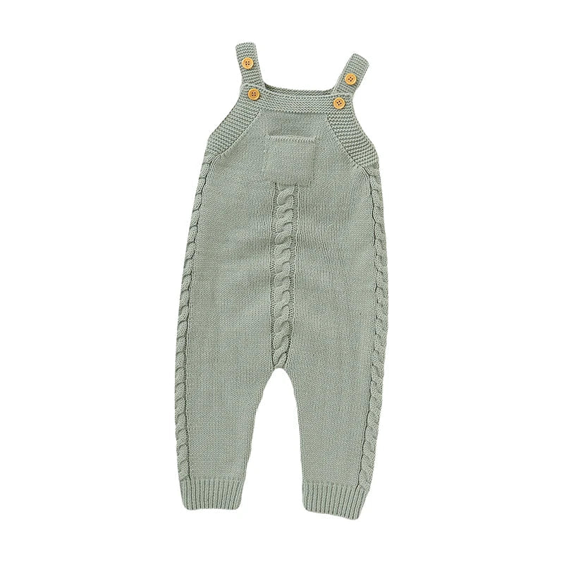 Baby Rompers for Boys Girls Solid Sleeveless Knitted Jumpsuits Playsuits 0 - 18m One Piece Newborn Netural Outfits Toddler Clothes - Baby Bubble