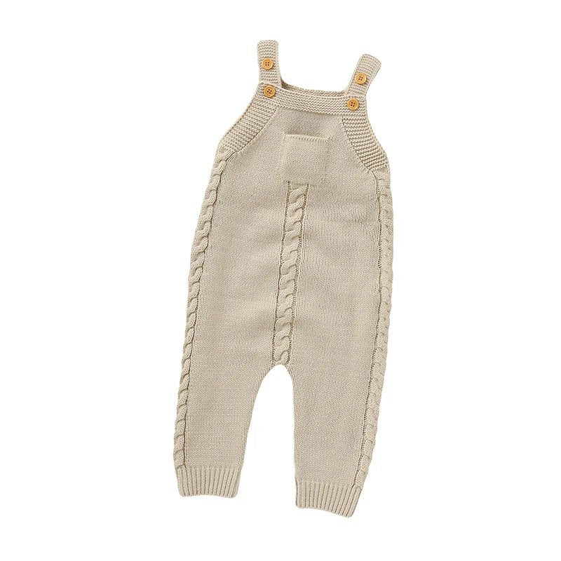 Baby Rompers for Boys Girls Solid Sleeveless Knitted Jumpsuits Playsuits 0 - 18m One Piece Newborn Netural Outfits Toddler Clothes - Baby Bubble